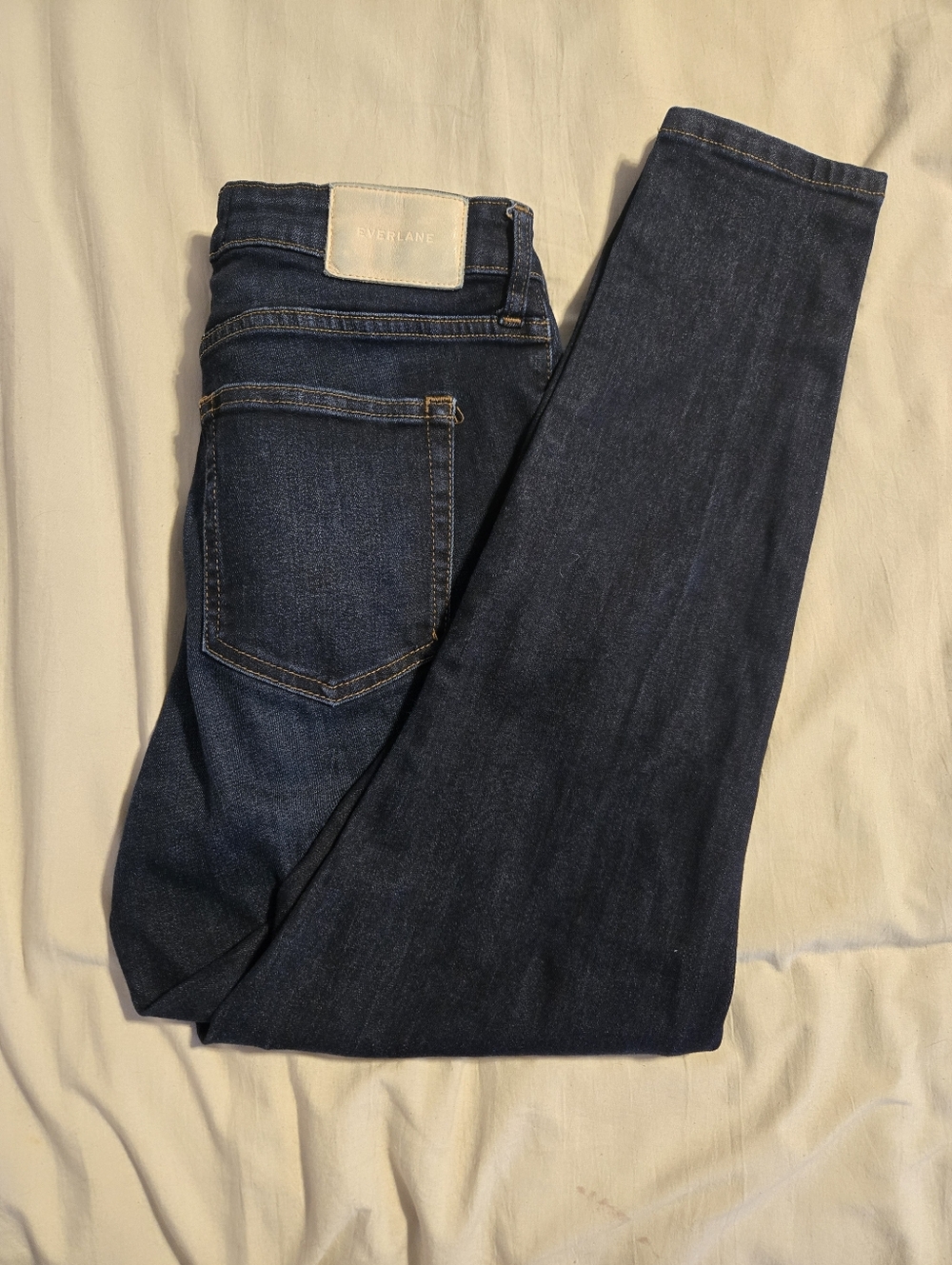 Everlane Curvy High Rise Skinny Crop Jeans Womens 29 Dark Wash Stretch Denim